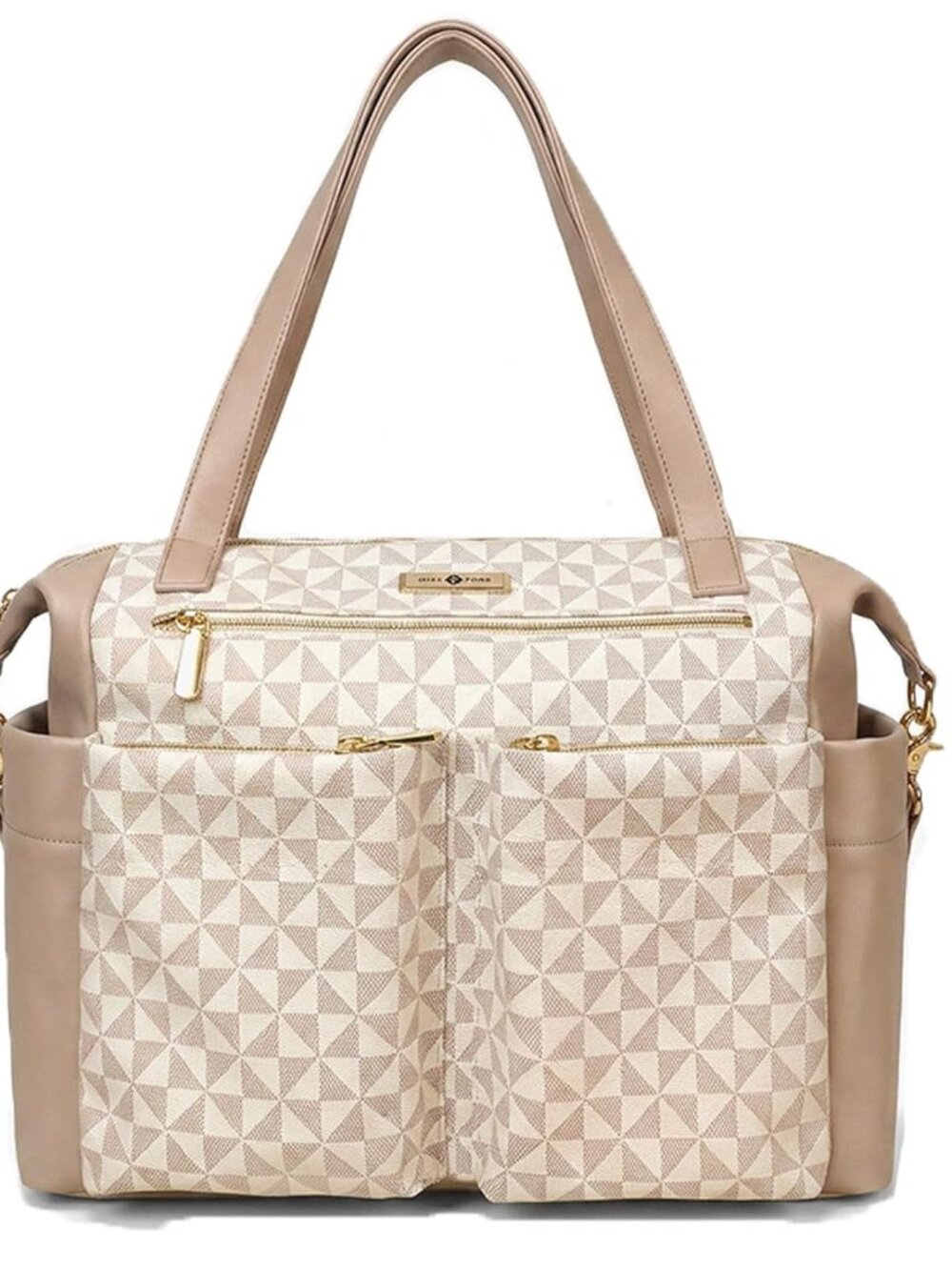 Checkered Diaper Bag Tote Leather Diaper Bag Backpack Pañaleras Para Bebe with 1
